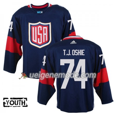 USA Trikot T.J. Oshie 74 2016 World Cup Kinder Blau Premier